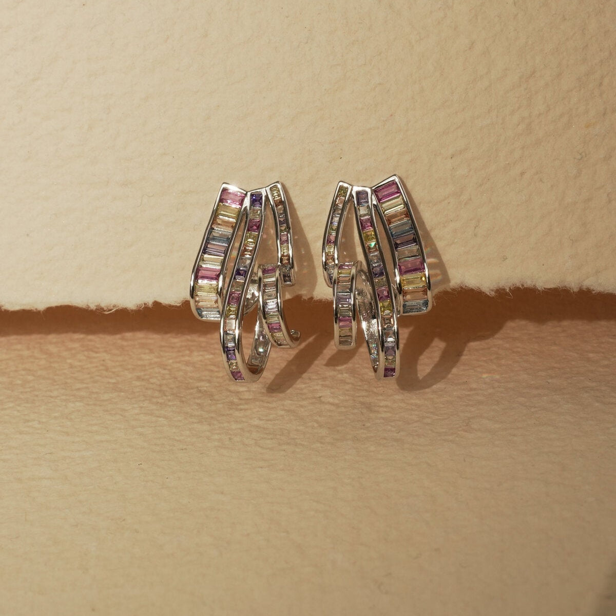 MULTI COLOURED BAGUETTE HOOPS